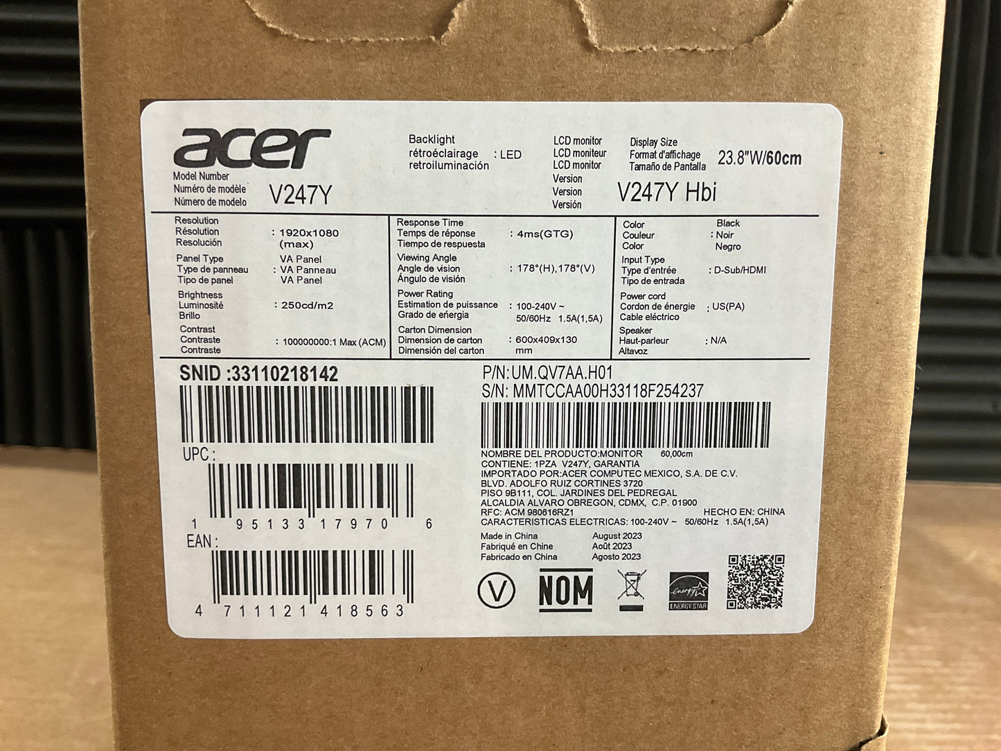 Acer-Vero-V247YHbi-24--LED-LCD-Monitor--1080p-