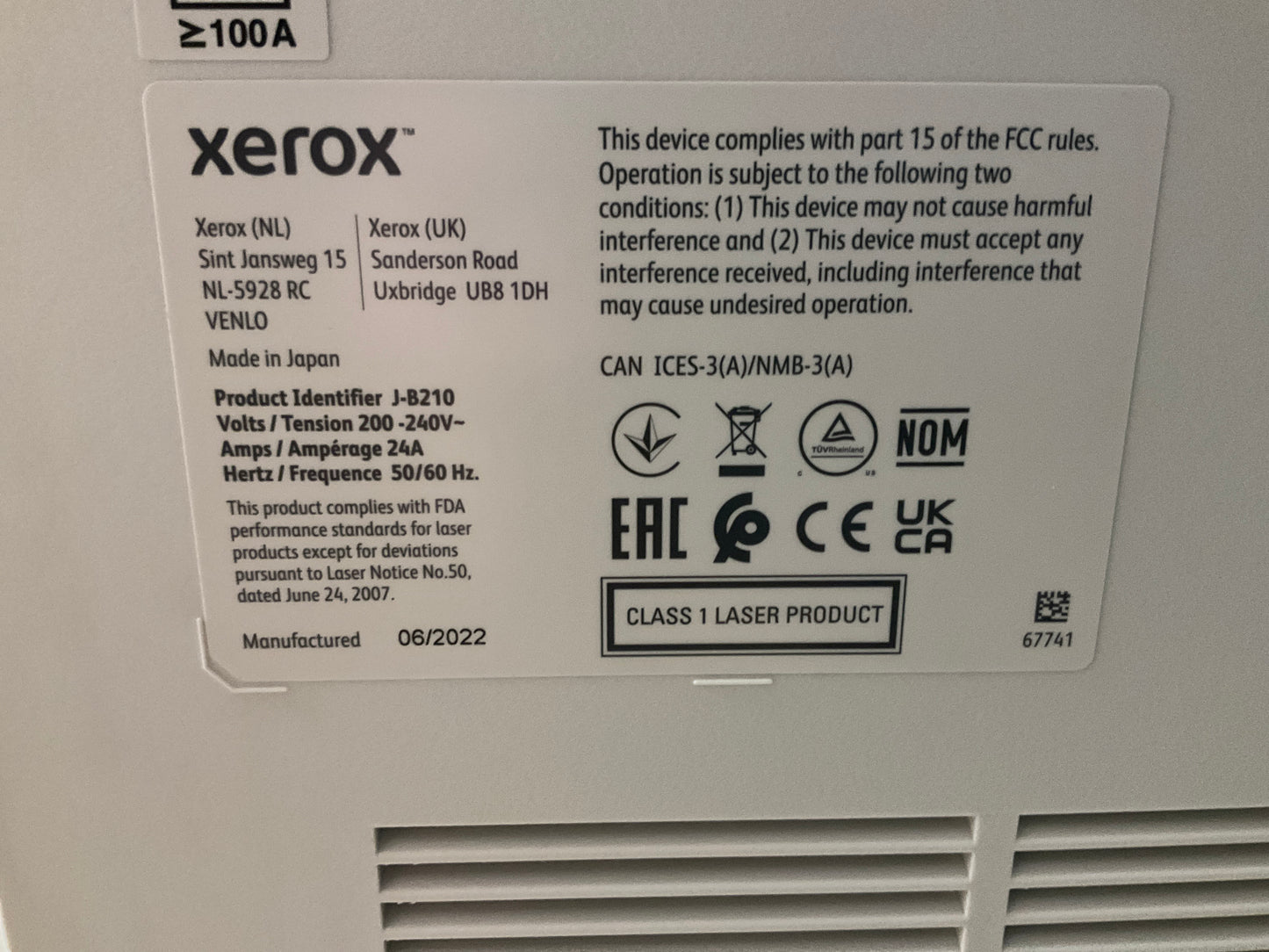 Xerox-Left-Module--VR4100-IOT-MFP-