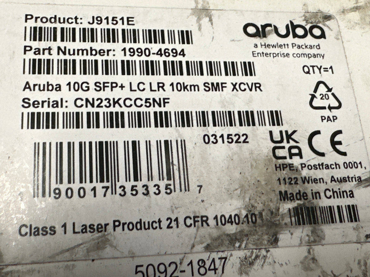 HPE-Aruba-10-Gigabit-LC-LR-SFP--Transceiver-Module