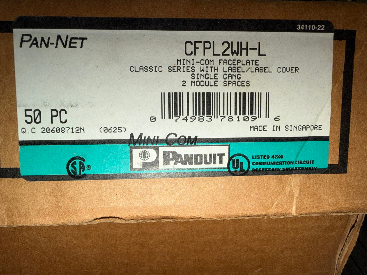 Panduit-MINI-COM-2-port-Face-Plate--white---50-pack-