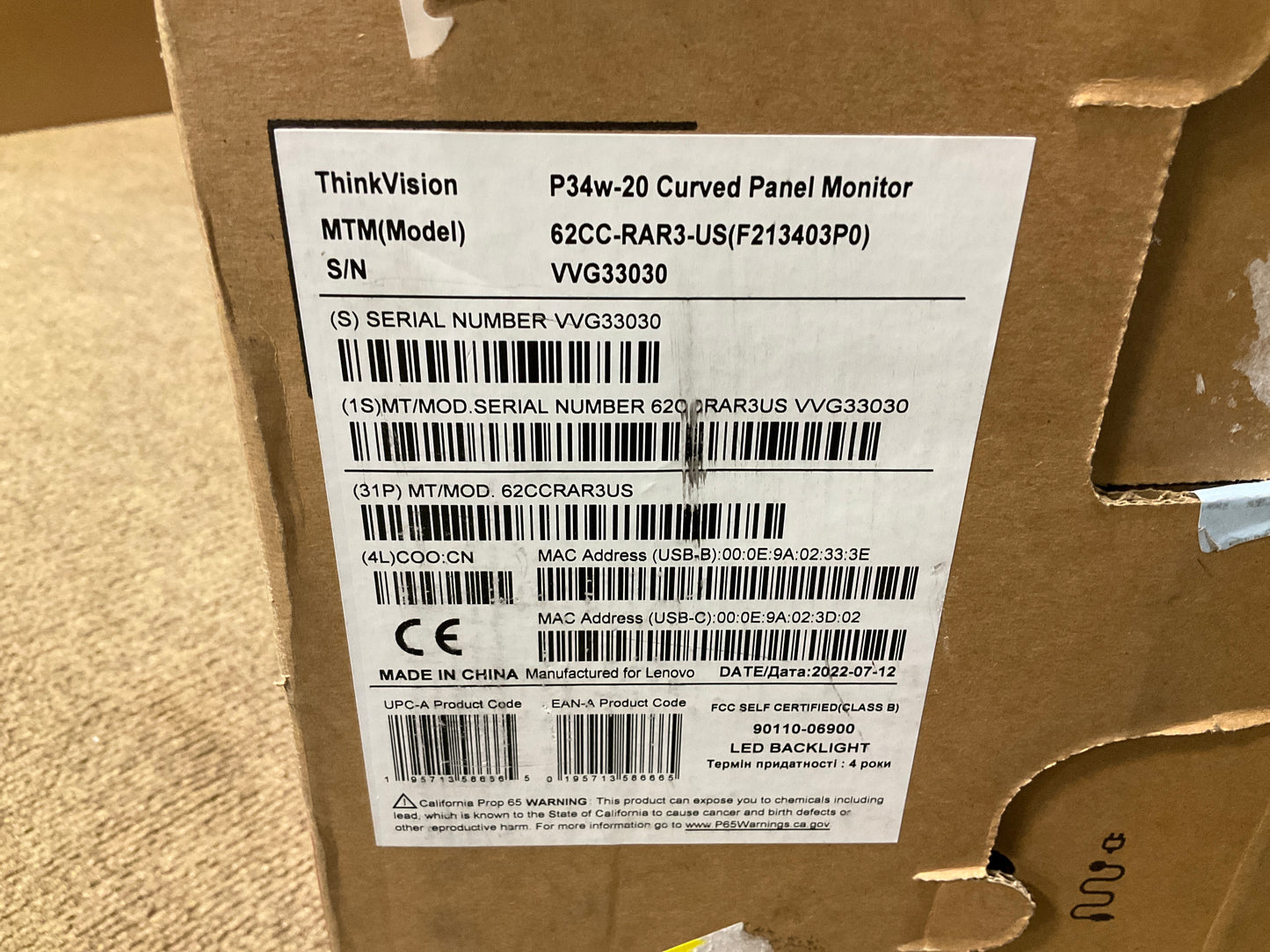 Lenovo-ThinkVision-P34w-20-34--USB-C-LED-LCD-Monitor--UWQHD-