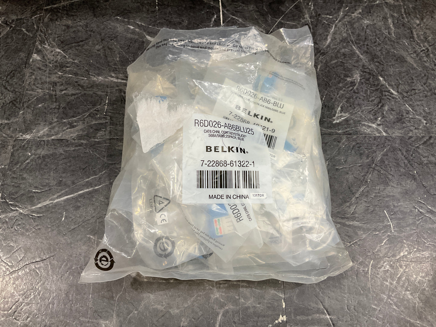 Belkin-CAT-6-RJ45-110-Punch-Down-Keystone-Jack--25-Pack---blue-