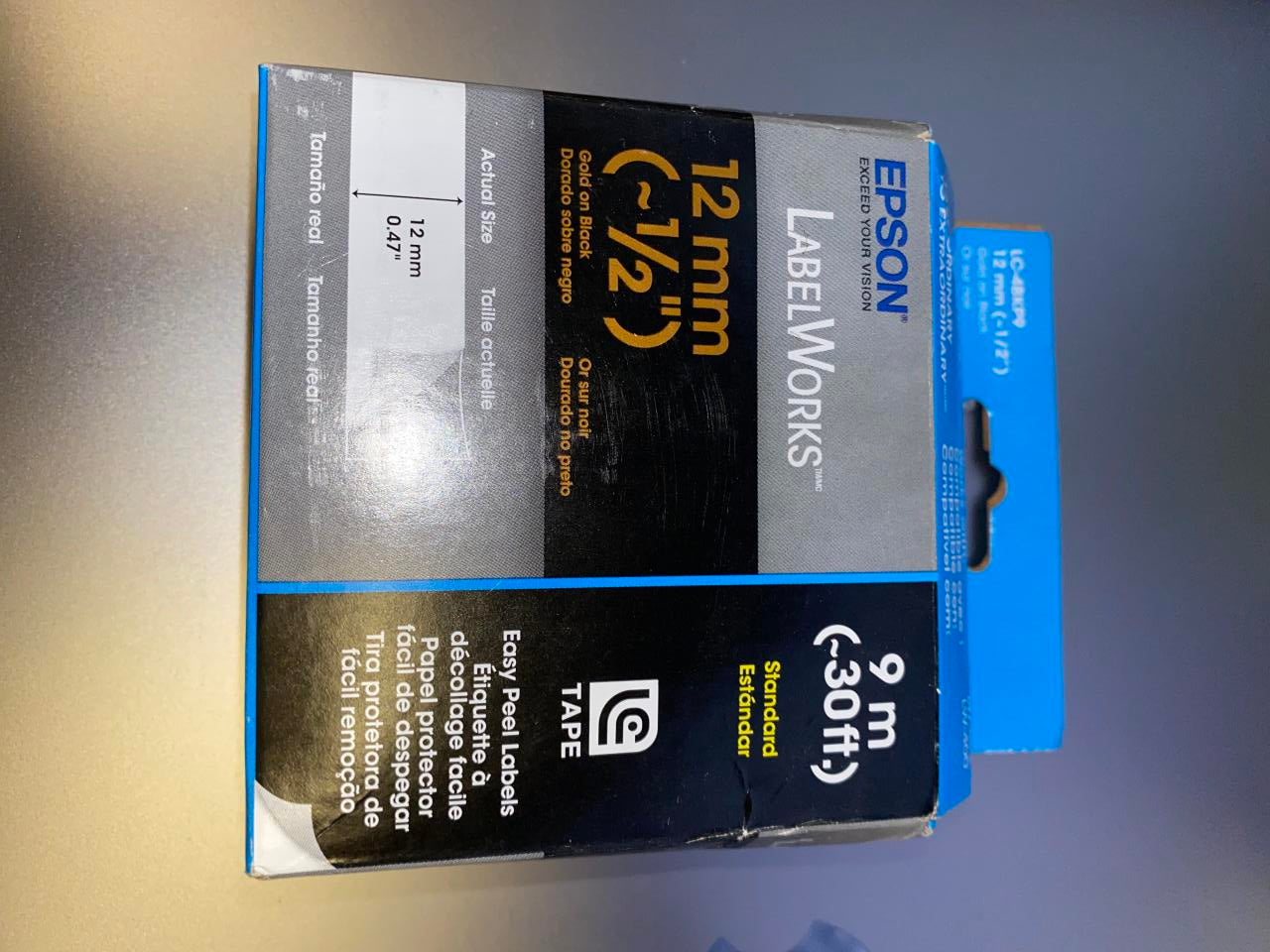 Epson-LabelWorks-Tape-Cartridge---5--Gold-on-Black-