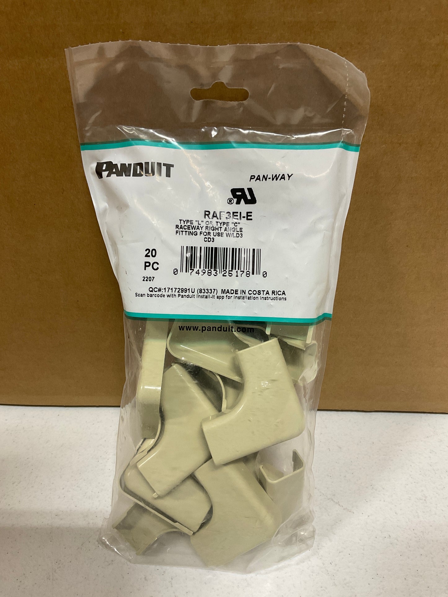 Panduit-Right-Angle-Fitting-Cable-Raceway--ivory-