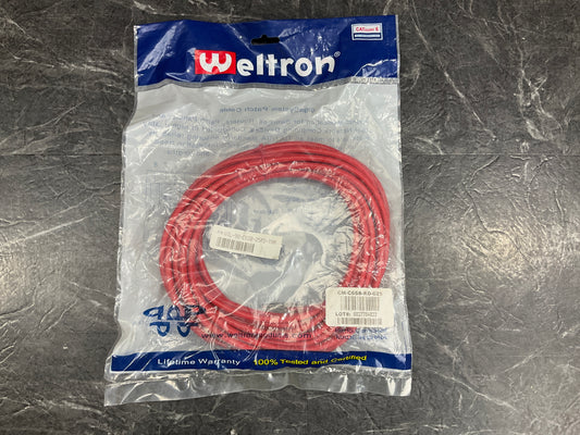 Weltron-25Ft-Cat6-Shielded-Red-Patch-Cable