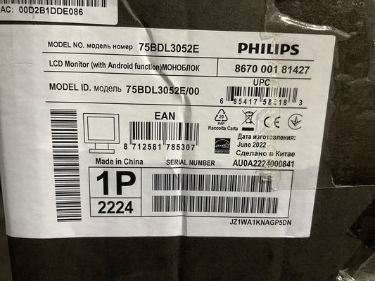 Philips-E-Line-75--TouchScreen-LED-LCD-Interactive-Display--4K-