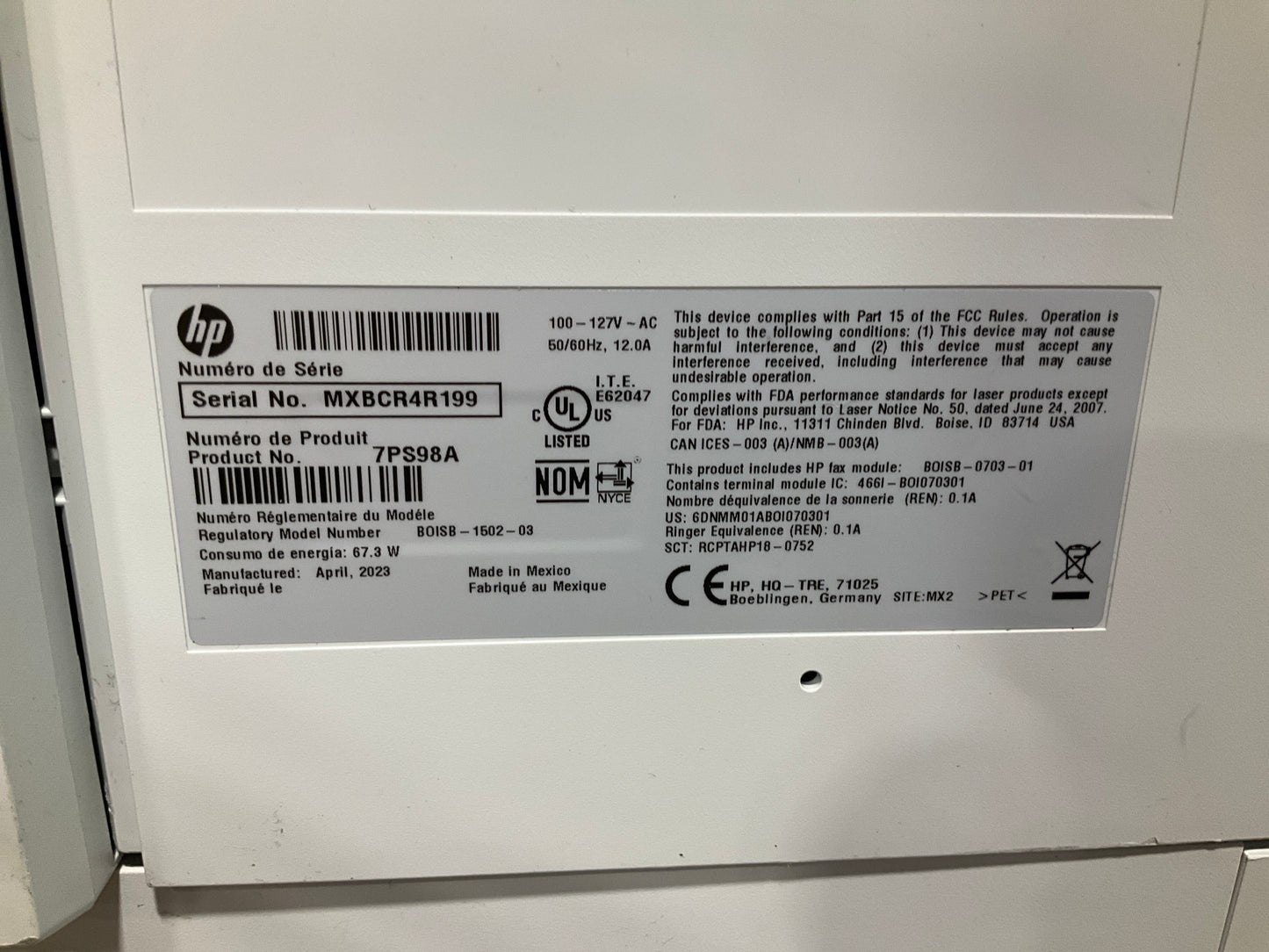HP-LaserJet-Enterprise-M633fht-MFP-Printer