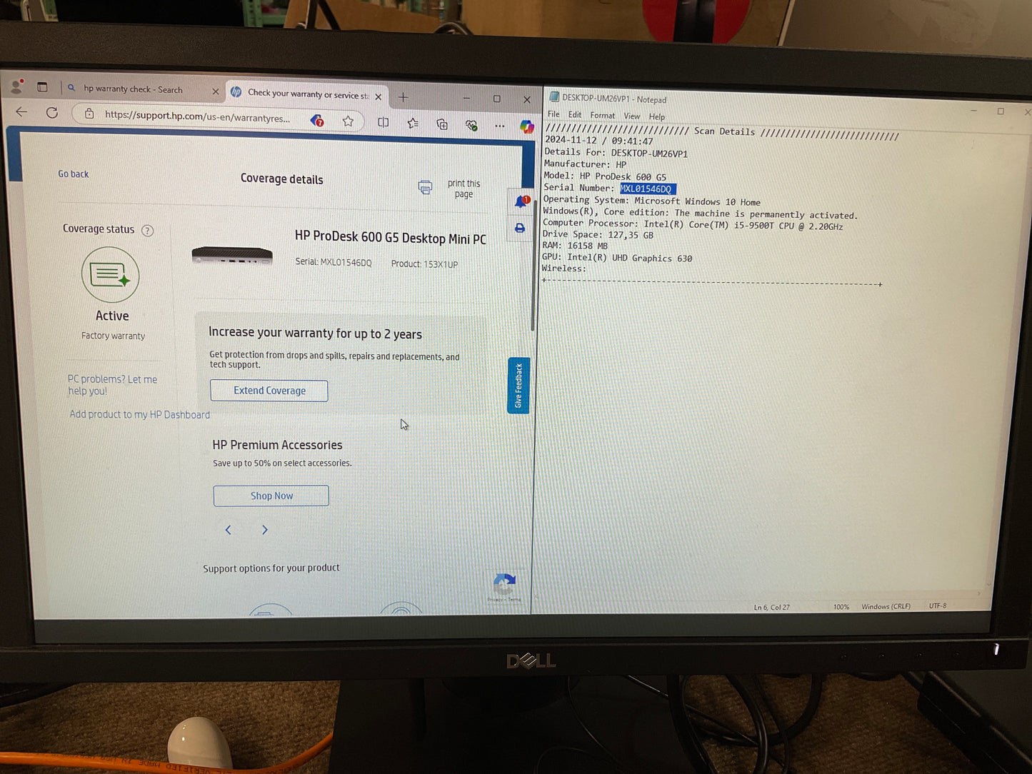 HP-ProDesk-600-G5-DM-i5-9500-16GB-128GB-GbE-W10P64