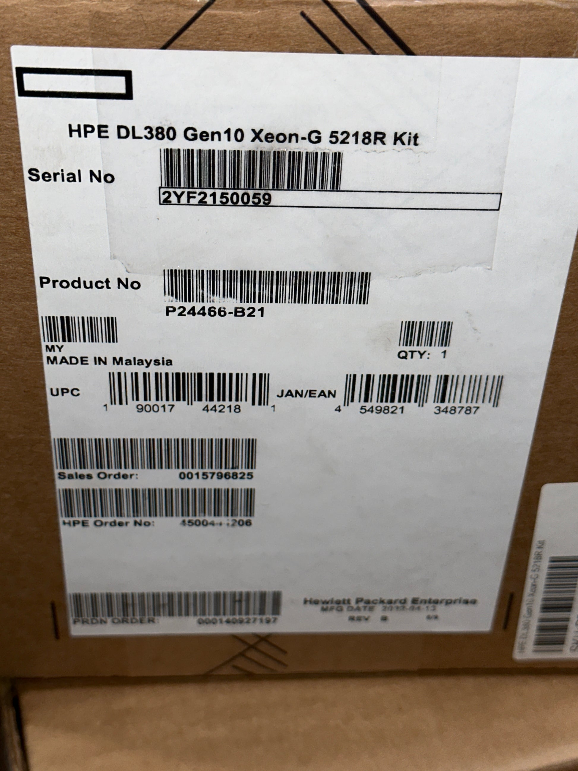 HPE-Intel-Xeon-Gold-5218R-2100Mhz--27-5MB-Cache--Twenty-Core-Processor--ProLiant-DL380-Gen10-