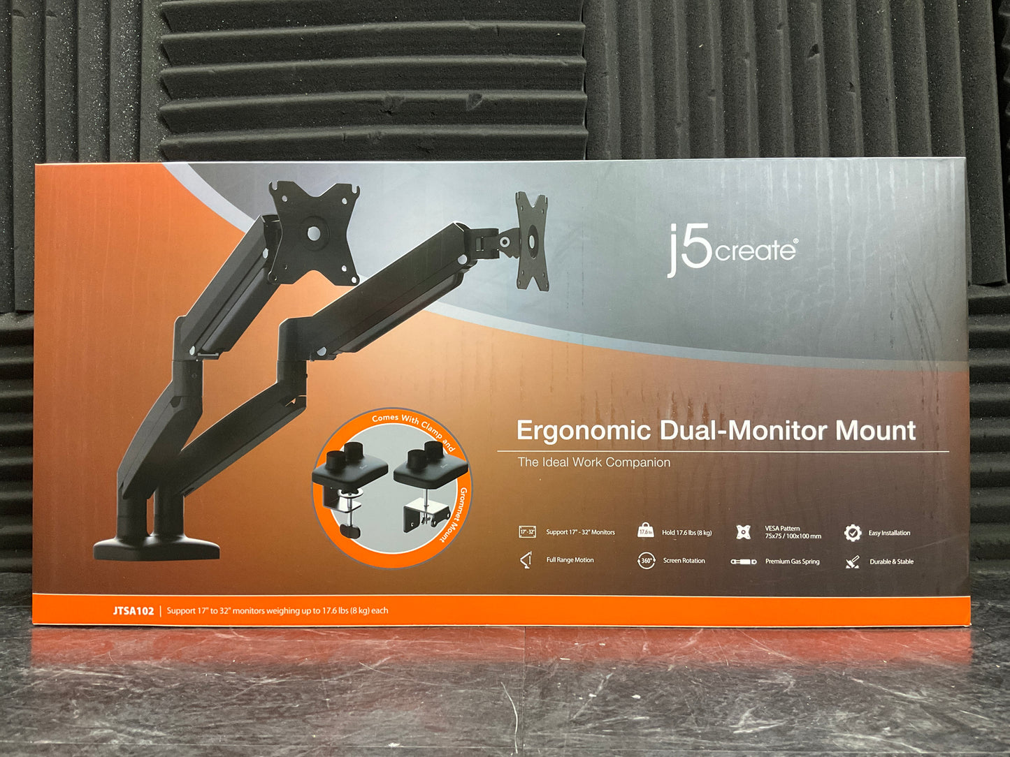 j5create-Ergonomic-Dual-Monitor-Mount
