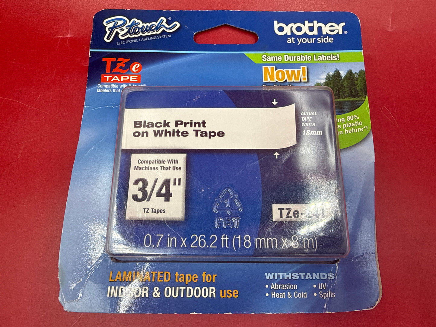Brother-P-Touch-TZe-Adhesive-Tape-Cassette--3-4--Black-on-White-