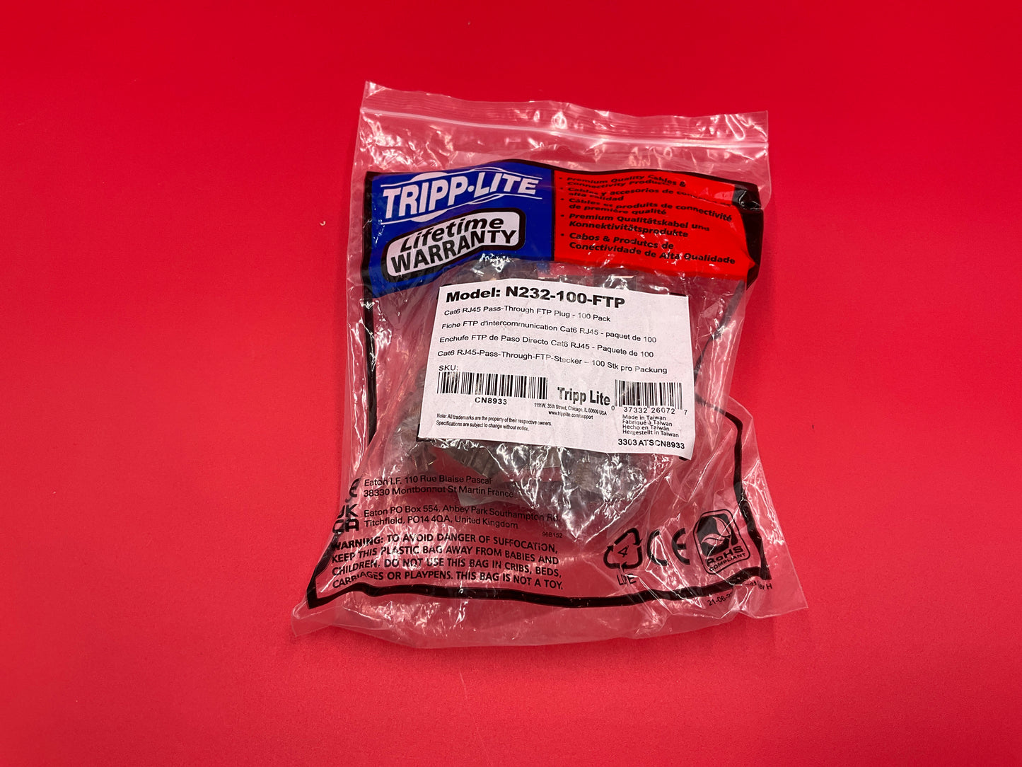 Tripp-Lite-Ca6-Pass-Through--FTP-Modular-Plug,-100-Pack-