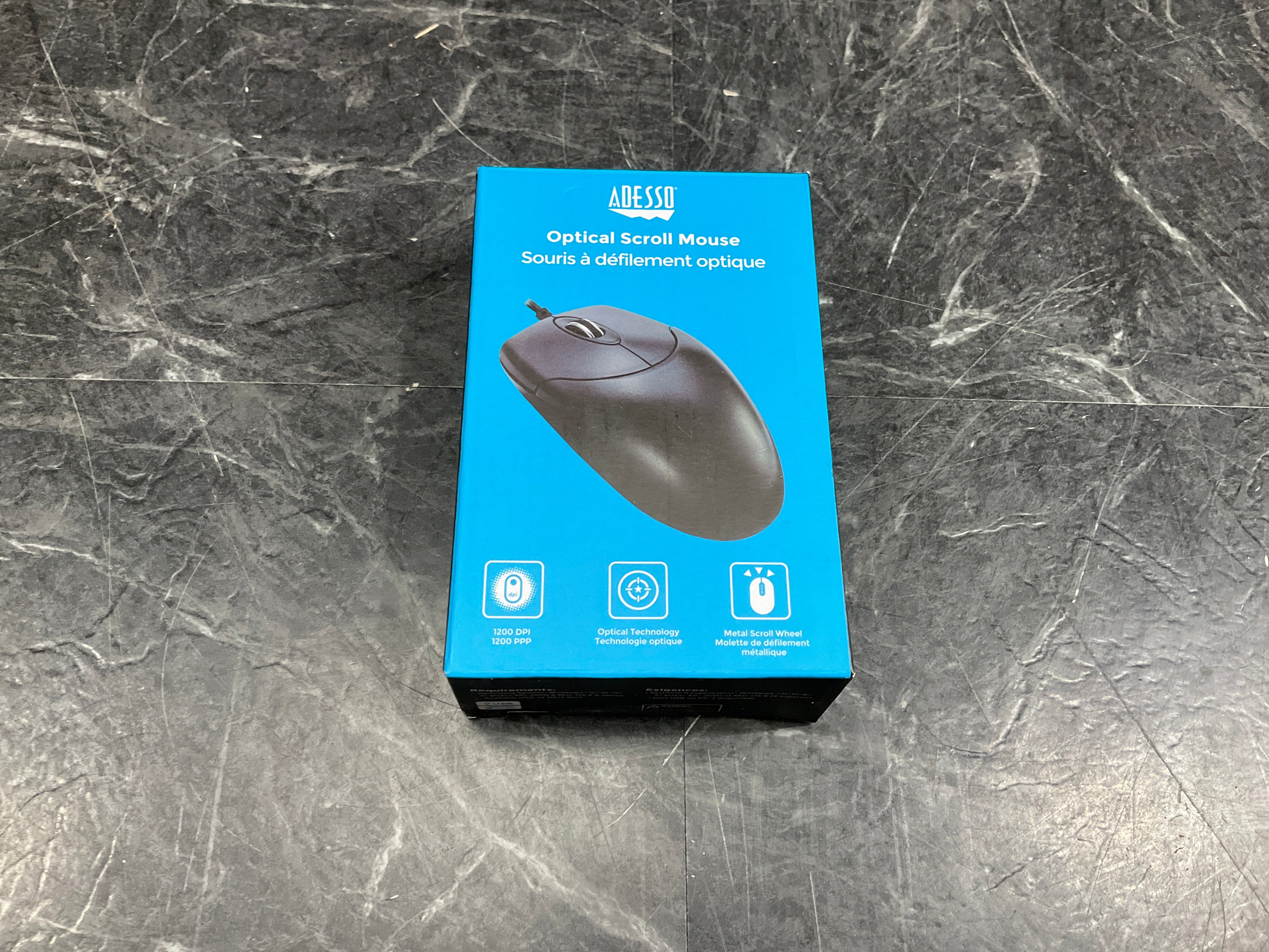 Scroll Mouse Three Button Adesso 3 Button Desktop Optical Scroll Mouse – Bstock