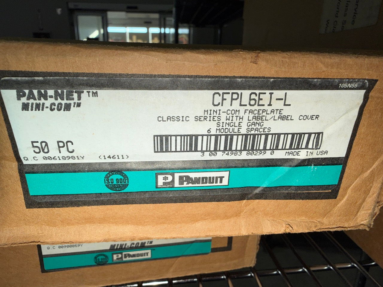 Panduit-MINI-COM-6-port-Face-Plate--beige---50-pack-
