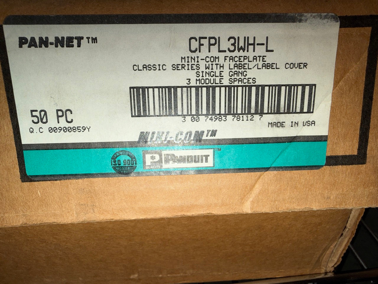 Panduit-MINI-COM-3-port-Face-Plate--white---50-pack-