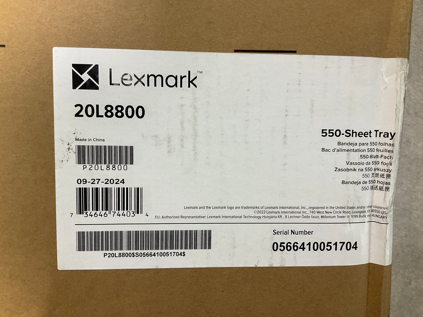 Lexmark-550-Sheet-Tray--CX833-CX950-
