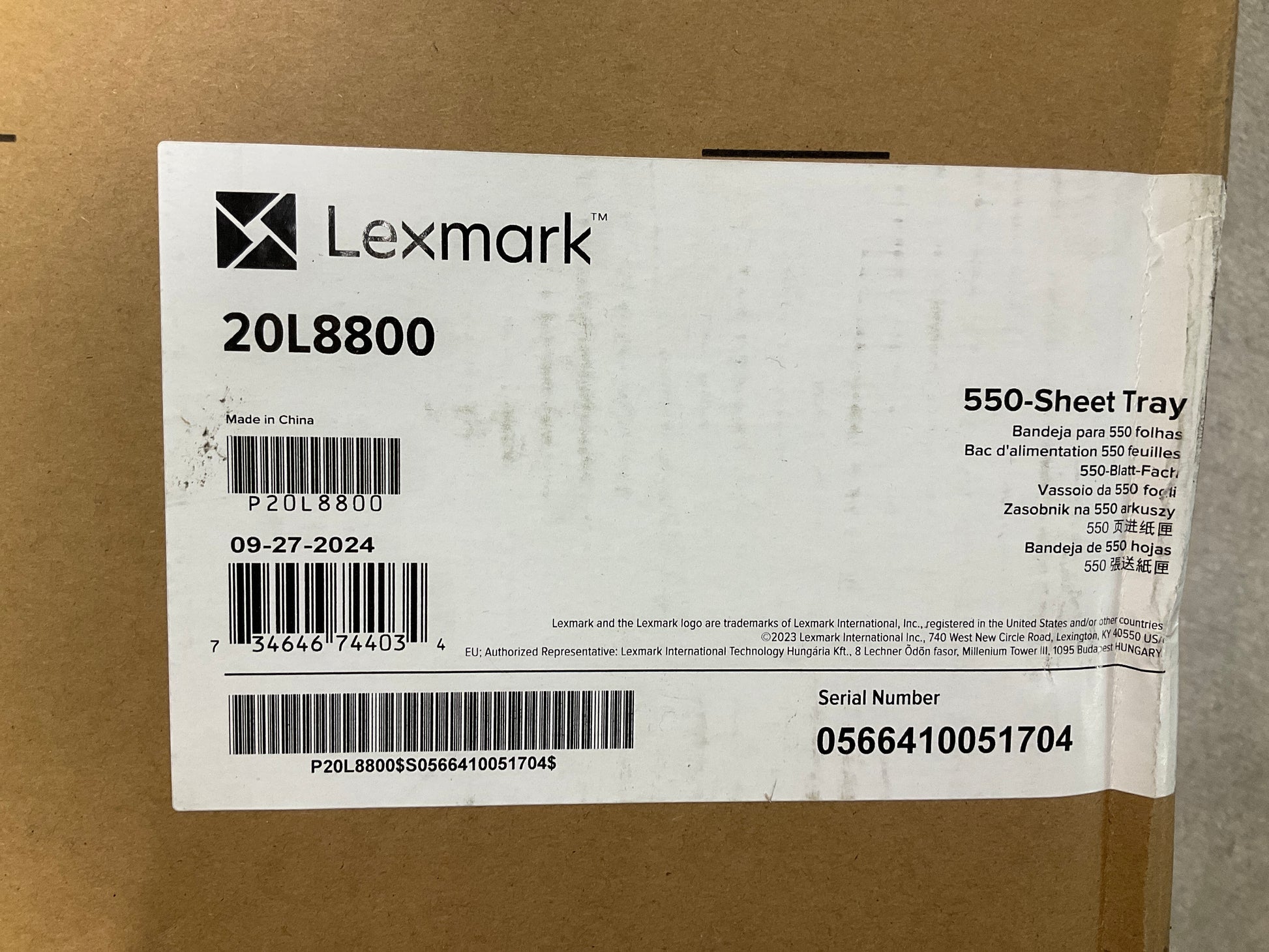 Lexmark-550-Sheet-Tray--CX833-CX950-