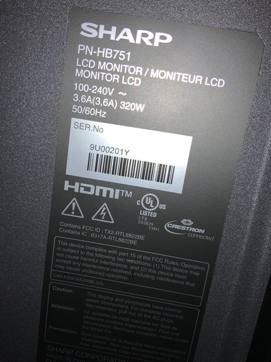 Sharp-PN-HB751-75--Commercial-LED-LCD-Signage-Display--4K-