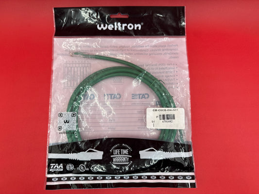 Weltron-CAT-6-Snagless-Patch-Cable--7-feet---green-