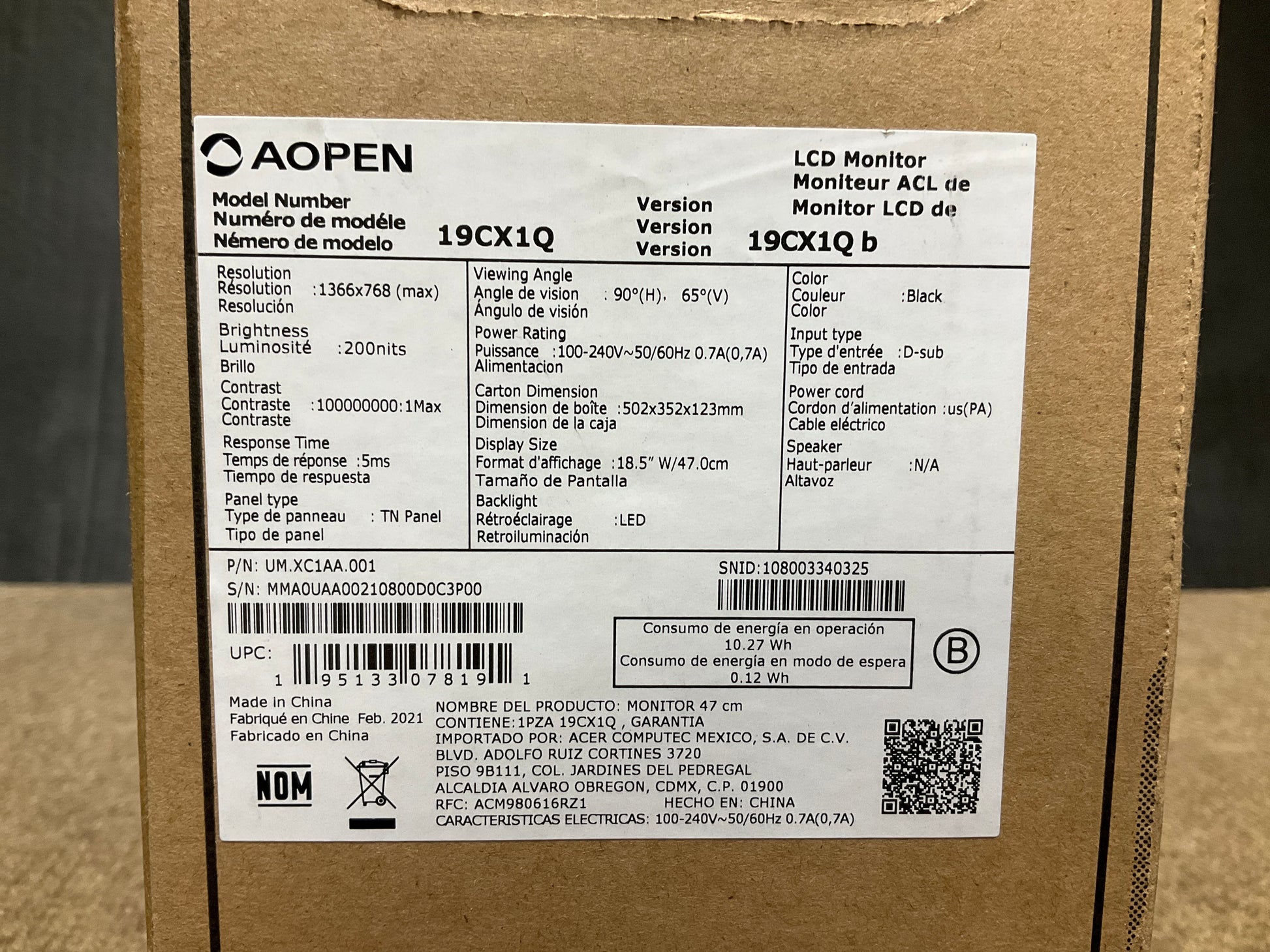 AOpen-19CX1Qb-19--LED-LCD-Monitor--WHD-