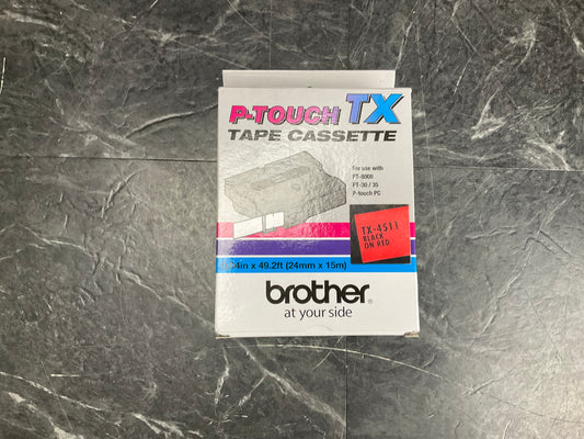 Brother-P-Tough-TX-Tape-Cassette--Black-on-Red-
