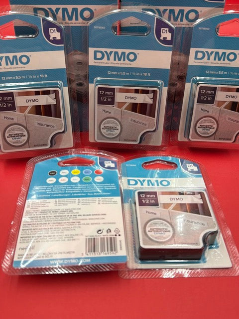 Dymo-D1-Label-Maker-Tape-Cartridge--Black-on-White----5--x-18--