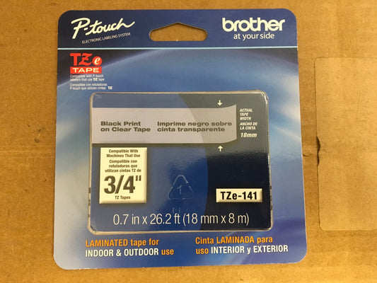Brother-P-Touch-TZe-Adhesive-Tape-Cassette--18mm-Black-on-Clear-