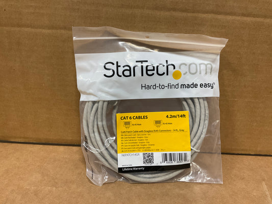 StarTech-RJ45-CAT-6-Patch-Cable,-Molded---14-feet--gray-