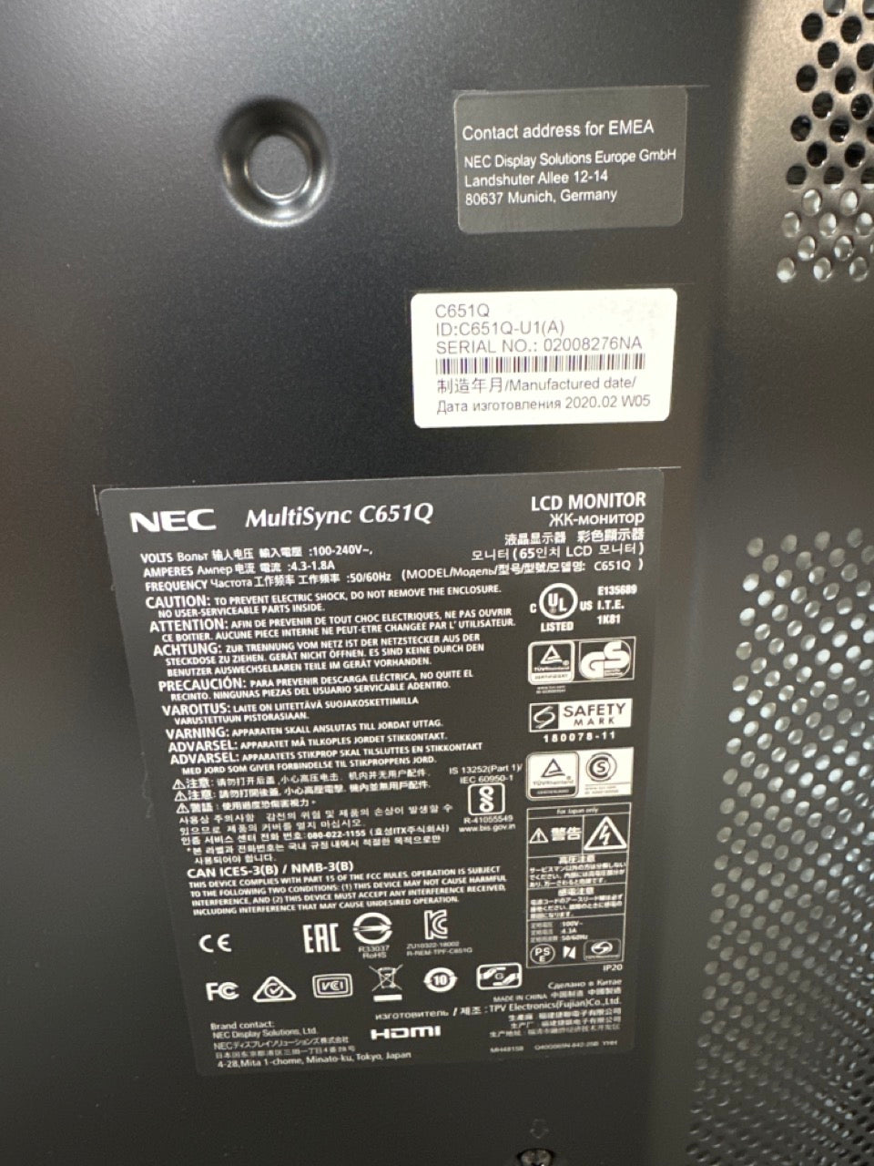 NEC-MultiSync-65--LED-LCD-Monitor--4K-