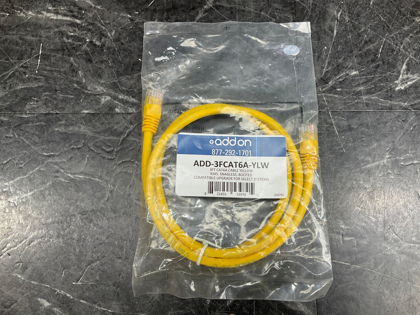 AddOn-RJ45-CAT-6-Patch-Cable,-Snagless-Booted---3-feet--yellow-