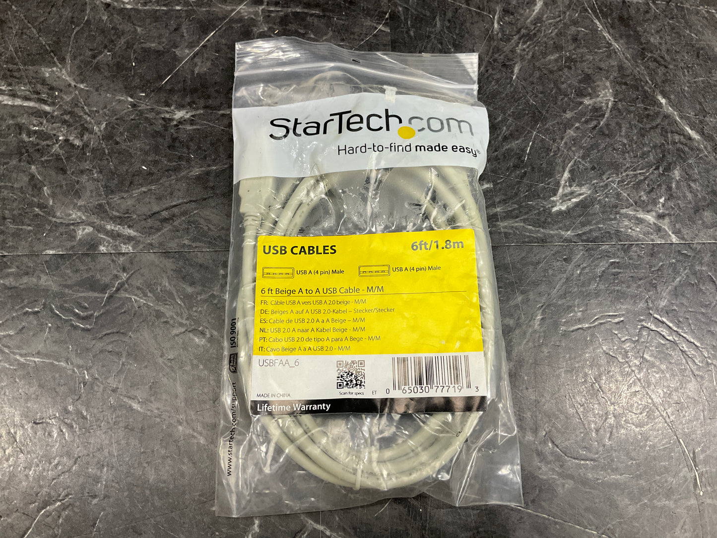 StarTech-USB-A-to-A-Cable--Beige,-6-FT-