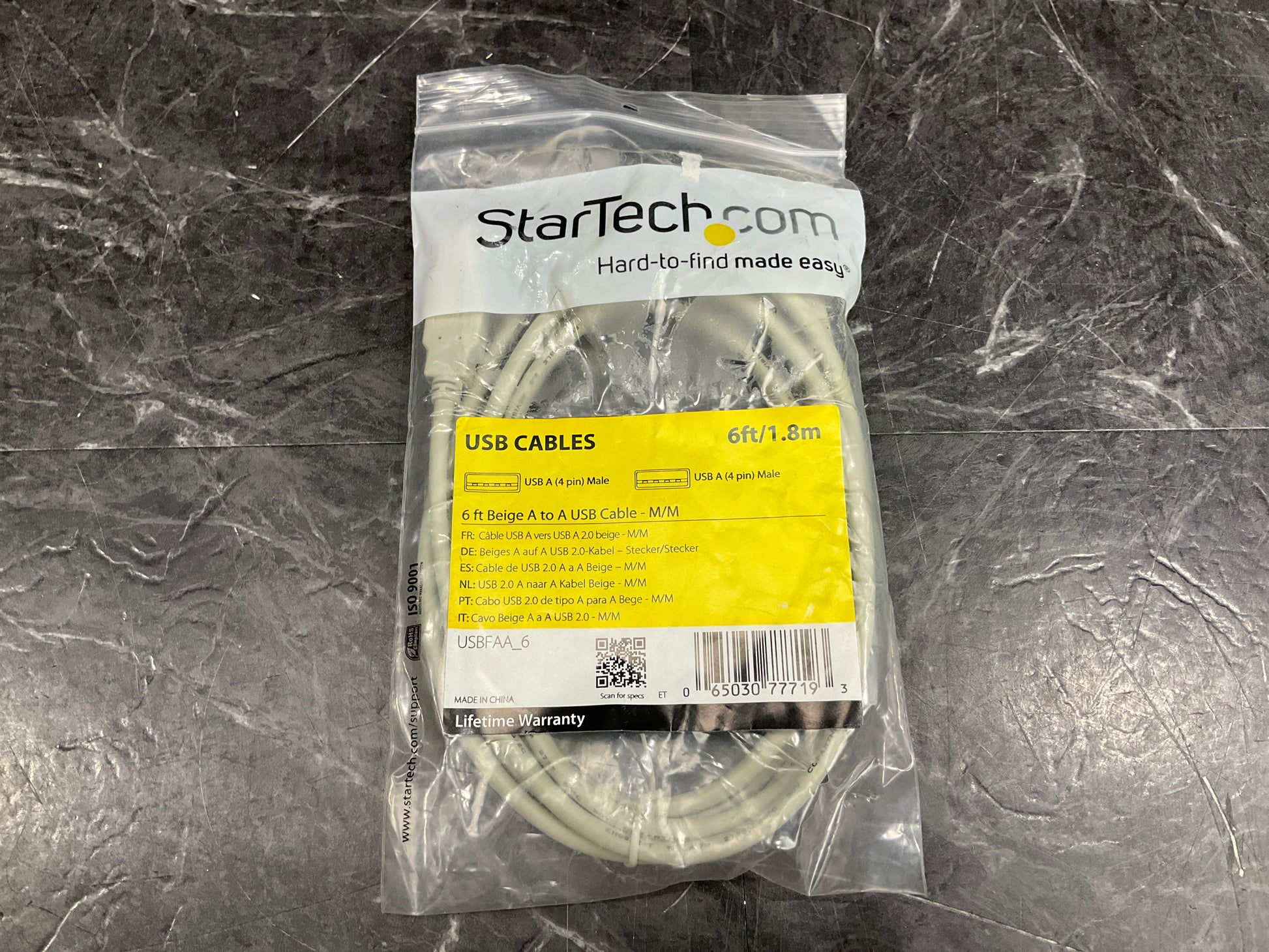 StarTech-USB-A-to-A-Cable--Beige,-6-FT-