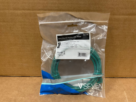 V7-STP-RJ45-CAT-6-Patch-Cable,-Snagless-Molded---10-feet--green-