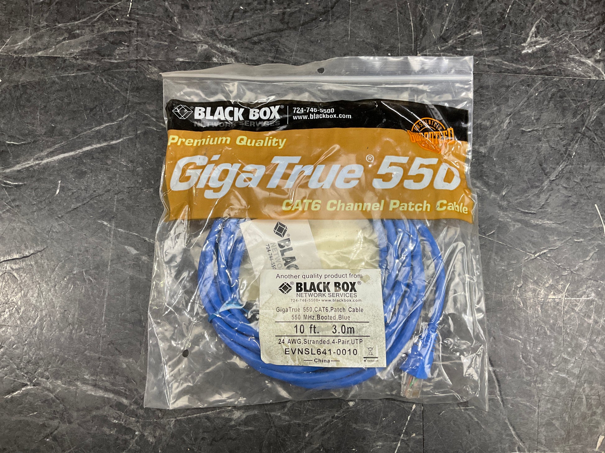 BlackBox-RJ45-CAT-6-Patch-Cable,-Snagless-Molded---10-Feet--blue-