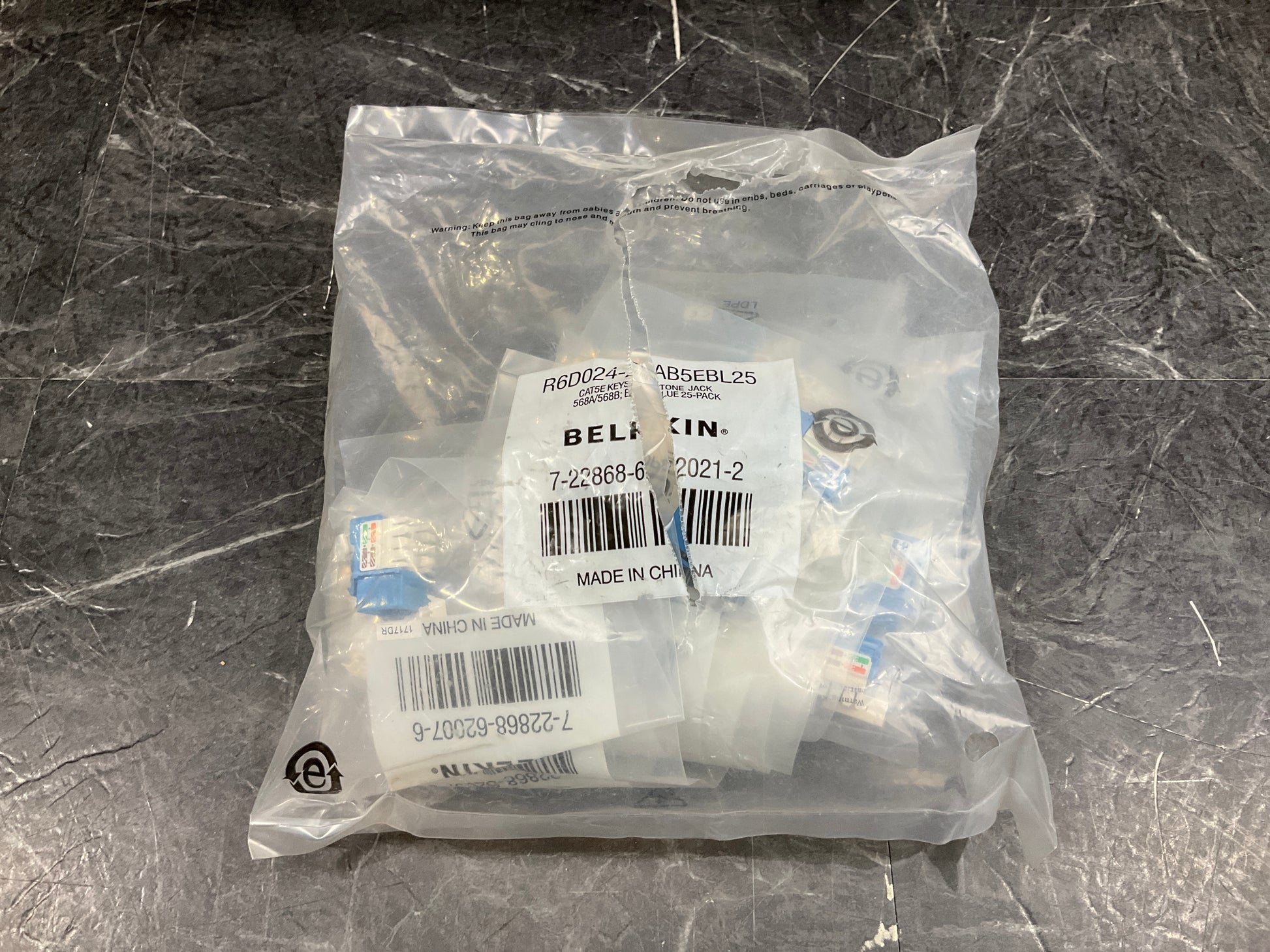 Belkin-CAT-5e-RJ45-110-Punch-Down-Keystone-Jack--25-Pack---blue-