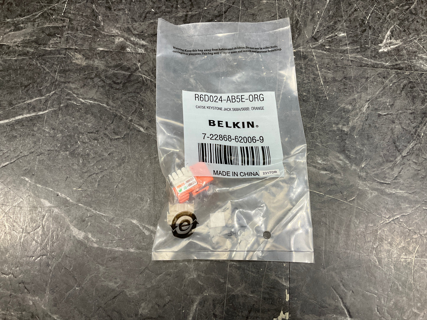 Belkin-CAT-5e-RJ45-110-Punch-Down-Keystone-Jack--orange-