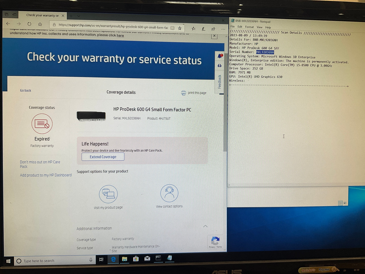 HP-ProDesk-600-G4-SFF-i5-8500-8GB-256GB-DVDRW-GbE-W10P