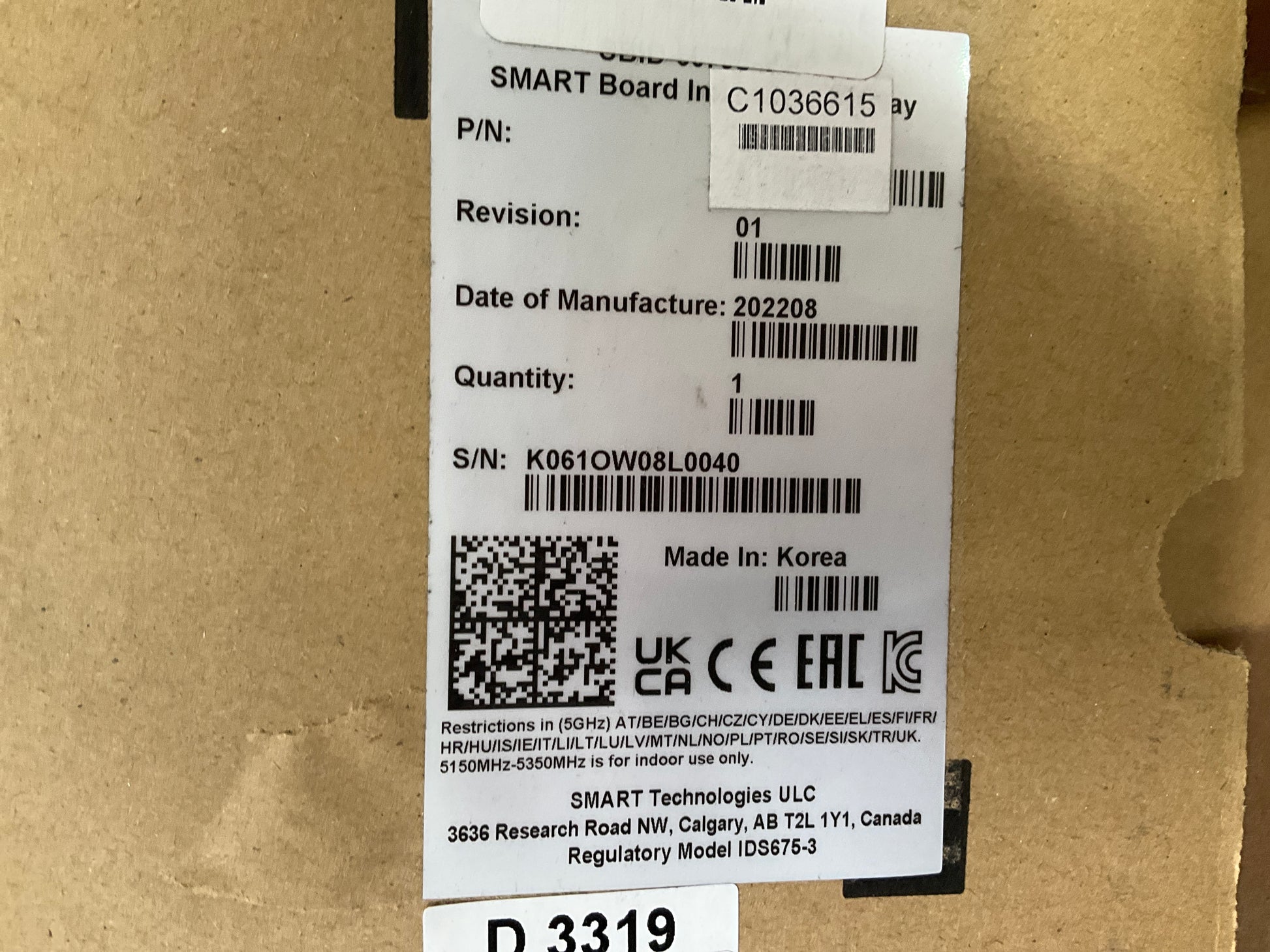 Smart-Technologies-Smart-Board-6000S-V3-Pro-75--Interactive-Display--4K-