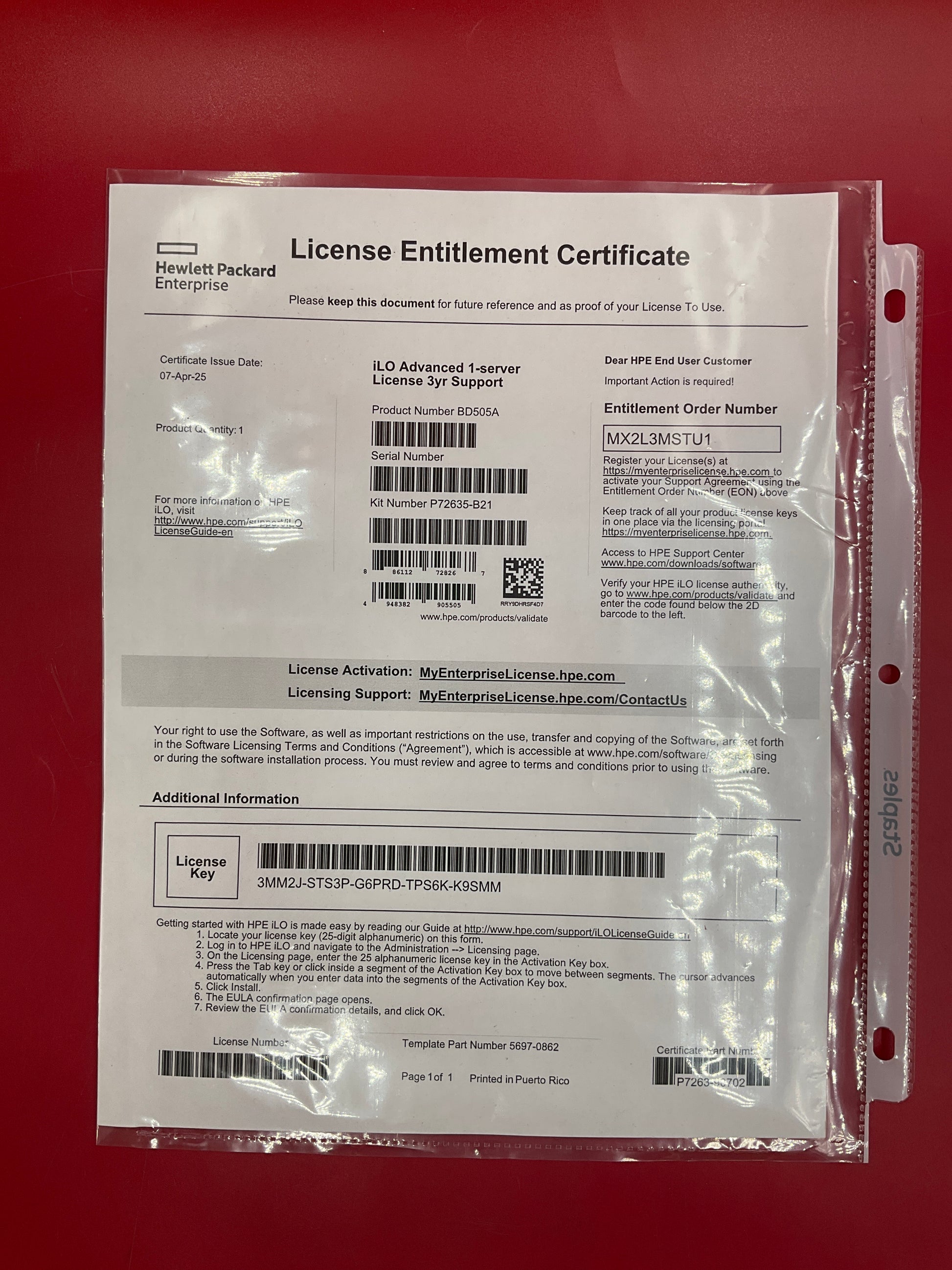 HPE-Integrated-iLO-Lights-Out-Edition-Advance-License--DL360-ML30-